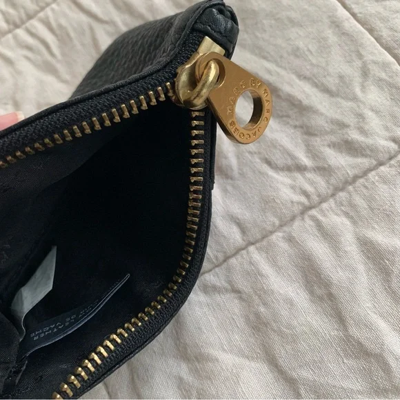 Marc Jacobs Black Leather Pouch with Gold Bird Accent - Picture 5 of 5